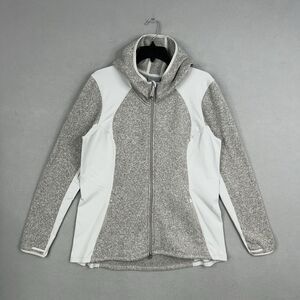 Athleta Jacket Womens XL Gray White Fleece Limantour Incline Performance Cozy